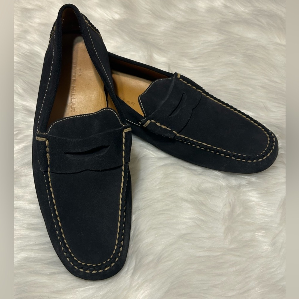 Peter Millar Elegant Black Suede  Loafers. Made in Brazil